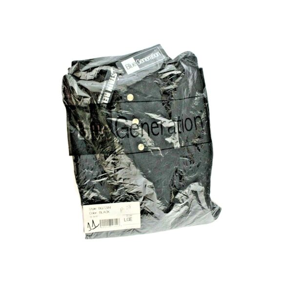 Blue Generation Men's Black Short Sleeve Polo With 3 Button Size Large NWT - Picture 1 of 1